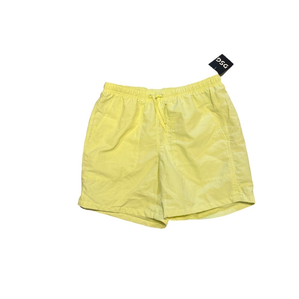 DSG Mens 6” Rec Shorts Size L Yellow Pulse Water Repellent Lightweight Gym Swim